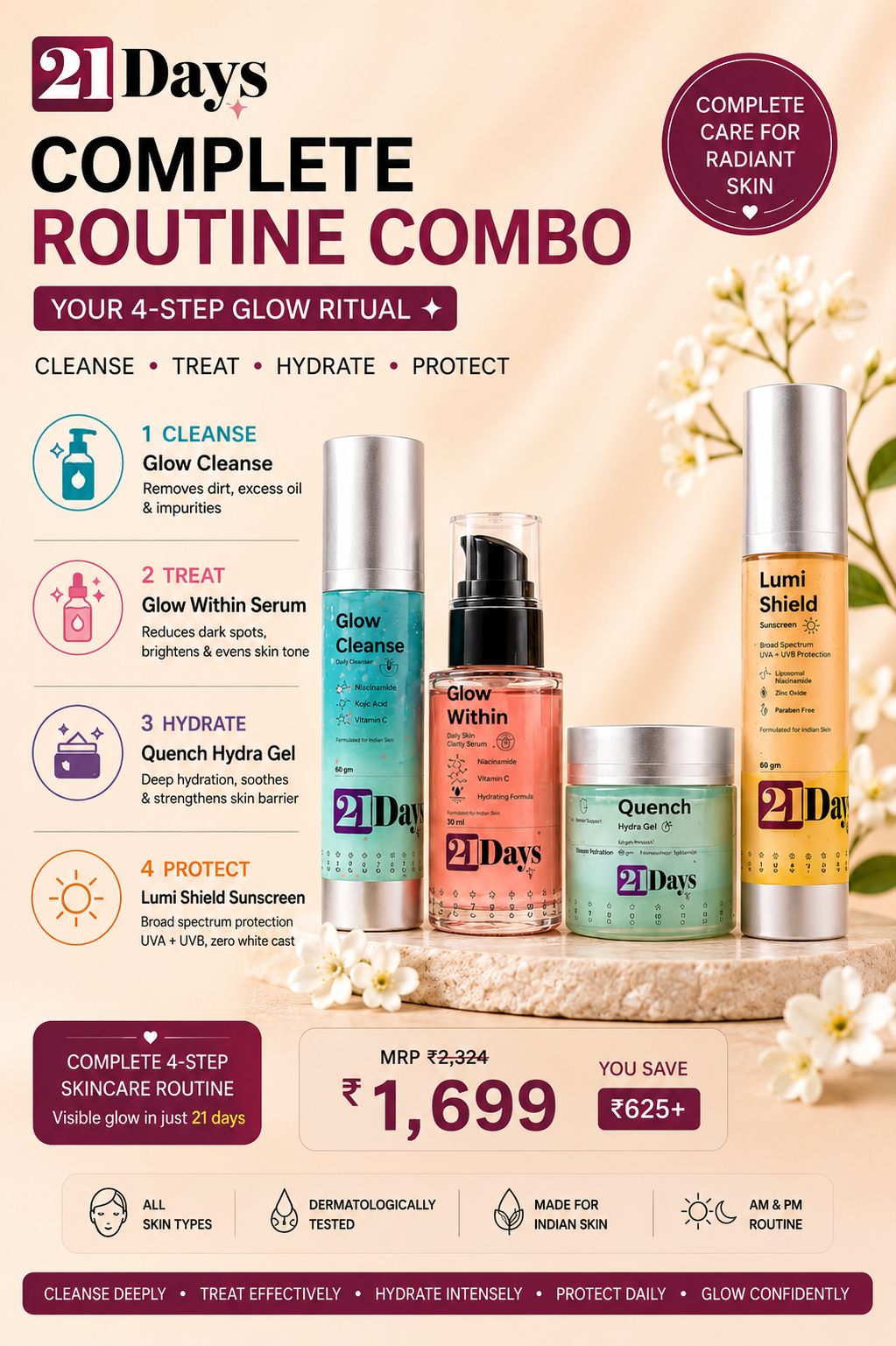 Complete Routine Combo | 4-Step Full Glow Kit (Best Value)